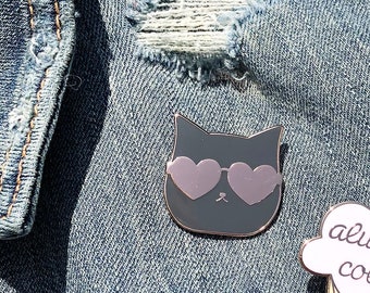 Cat in Sunnies Enamel Pin | Kitty Sunglasses Enamel Pin