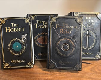 Op bestelling gemaakte Lord of the Rings geïllustreerde, leergebonden boekenset