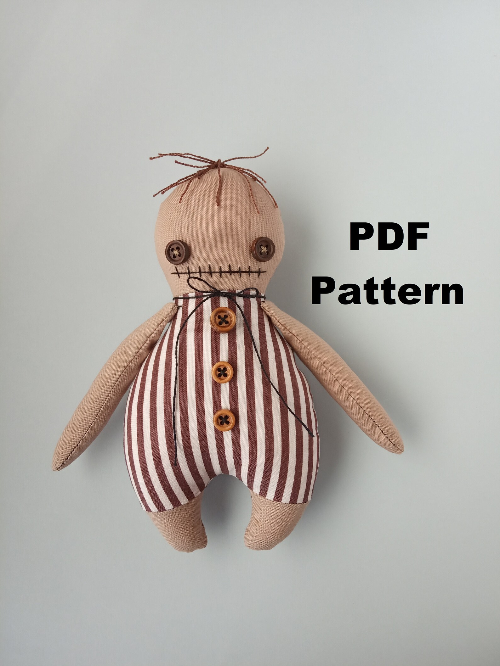 Creepy cute doll sewing pattern Goth decor tutorial Spooky | Etsy