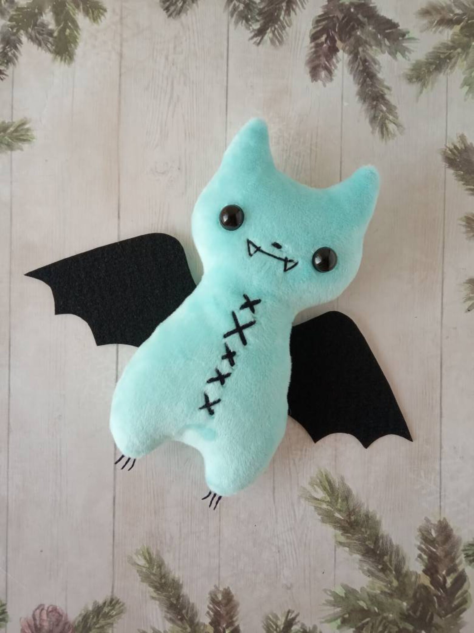 Pastel goth plushie plush bat toy Creepy cute bat Doll Etsy
