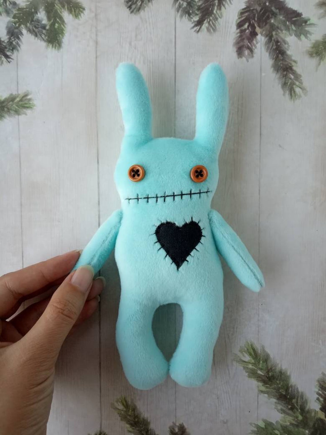 8 Pastel goth doll handmade Creepy cute plush bunny Etsy