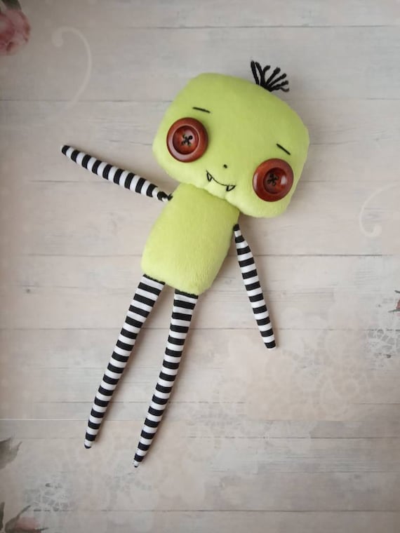 Creepy and cute stuffed monster Plush toy Creepy art doll | Etsy