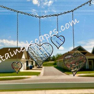 Heart String Stained Glass Suncatcher – Handmade Colorful Window Decor for Gifts & Home