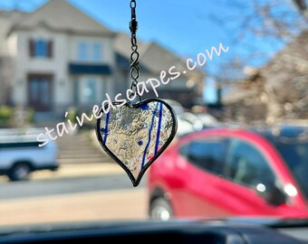 Stained Glass Heart Suncatcher: 1.5” Colorful Confetti Window Charm