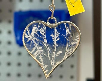 Clear 1.5” Stained Glass Heart: Handmade Charm, Suncatcher, Key ring, Pendant, Unique Ornament