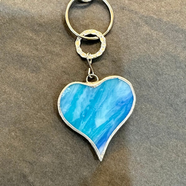 Stained Glass Heart Keychain