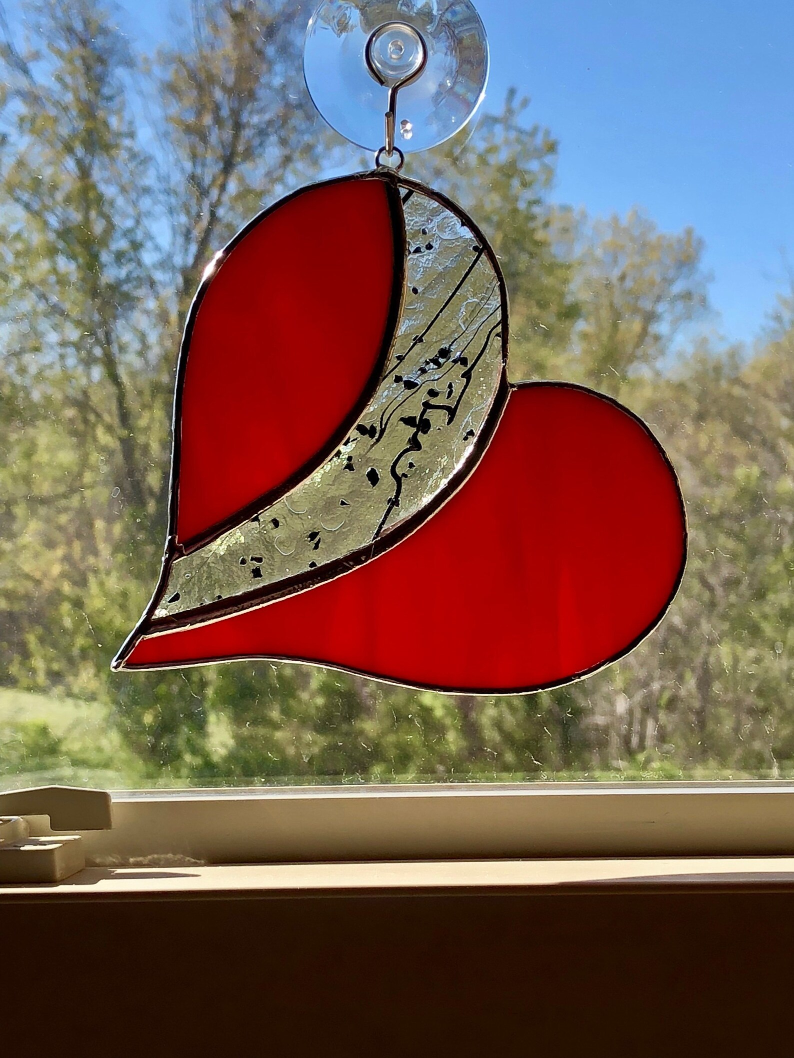 Confetti Stained Glass Heart Etsy