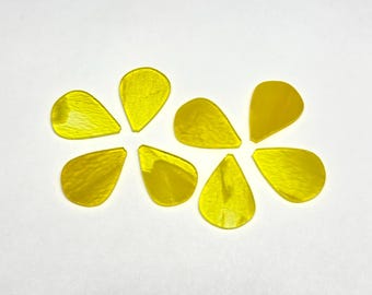 Hand Cut 2”x1” Stained Glass Flower Petals (8 Pack) Fusible Shapes for Suncatchers & Mosaics