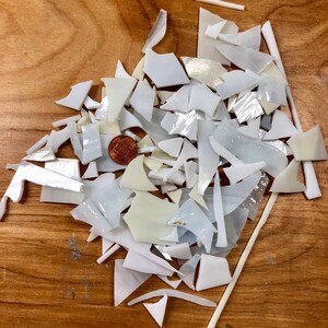 1/2 lb Stained Glass Pieces and Shards: Colorful Mosaic Pieces for Crafts & DIY Art White