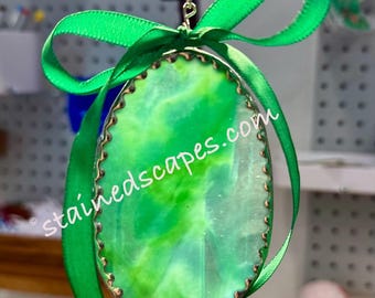 Stained Glass Easter Egg: Handmade Holiday Suncatcher, Unique Ornament