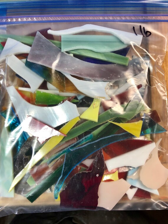 Stained Glass Pieces and Shards: 1lb Colorful Mosaic & Craft Supplies