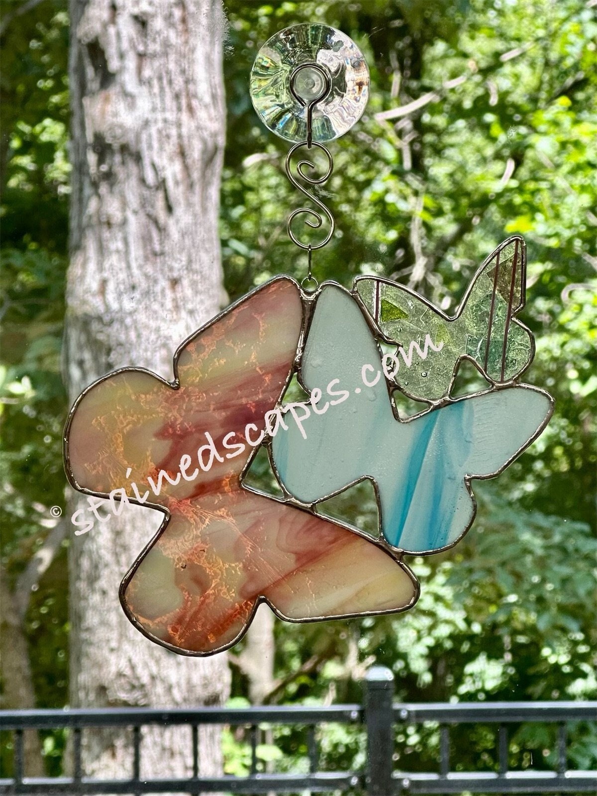 Stained Glass Butterfly Suncatcher: Colorful Handmade Window Art