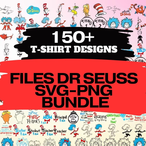 600+ Dr. Seuss SVG Bundle | Cat in the Hat SVG Clipart | Digital Cut Files | Cricut | 600+ Designs
