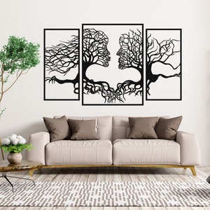 Wooden, Tree Faces Wall Decor, Tree Wall Art, Tree Human Faces