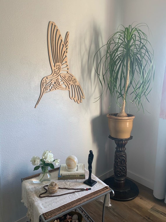 Décoration murale en bois en forme de colibri, simple suspension murale  oiseau, décoration d'intérieur en bois, art mural oiseau - Etsy France