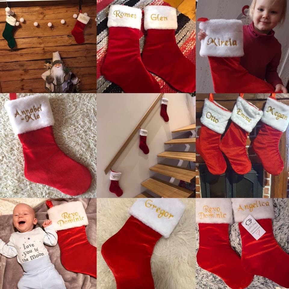 Kerstsokken Rendier Met Strepen (Kids) 🎅 Kinder Kerstsokken