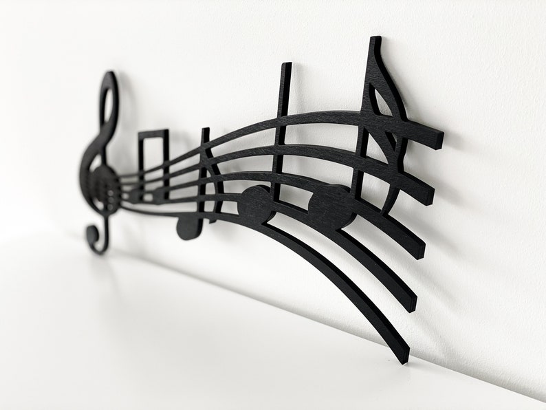 Music Notes Wall Art Wooden Music Notes Music Wall Decor Etsy