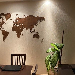 Carte du monde en bois, carte du monde en bois