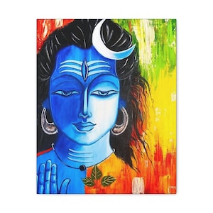 Divine Reverie: Lord Shiva Acrylic Painting on Canvas Print