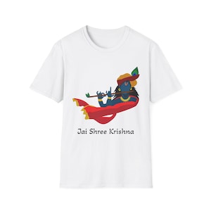 Krishna Tees Unisex T-Shirt - Indian Spiritual Clothing, Krishna Boho Shirt, Yoga Apparel, Unisex Graphic Tee, Hindu Krishna Top