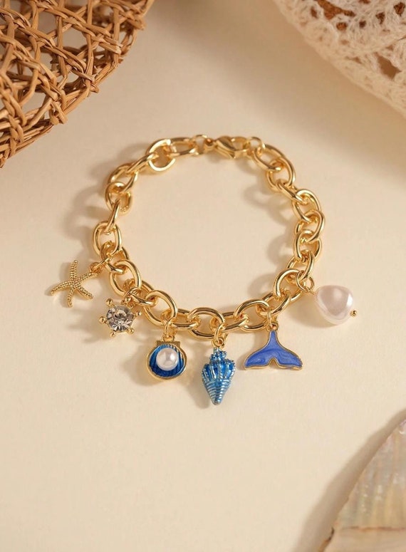 Ocean Pendant Charm Bracelet - Etsy