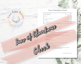 Law of Abundance Check  | Manifestation magic | Minimalist | Instant Download | Tarot |Book of Shadows