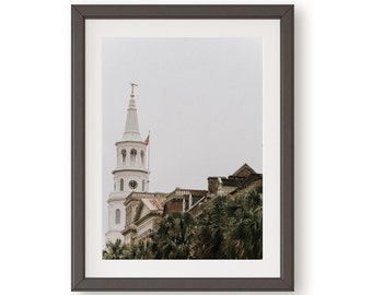 Charleston Print, Charleston SC, St. Michael's Church, Historic Charleston Print