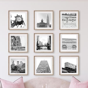 Chicago Photography, Chicago Wall Art, Chicago Gallery Wall, Set of 9 Prints