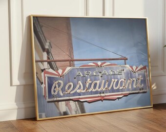 Memphis Wall Art: Arcade Restaurant Sign Print