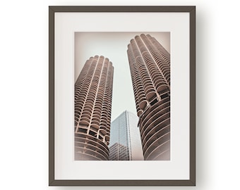 Chicago Wall Art, Marina Towers Print, Marina City, Chicago Art