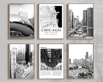 Chicago Wall Art,  Chicago Art,  Chicago Photography, Chicago Prints, Set of  Six Prints