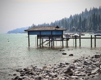 Lake Tahoe Photography, Boat House Photograph, California Photo, Nevada Photo