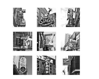 Nashville Print Set, Nashville Photography, Country Music Décor, Nashville Signs, Set of 9 Prints