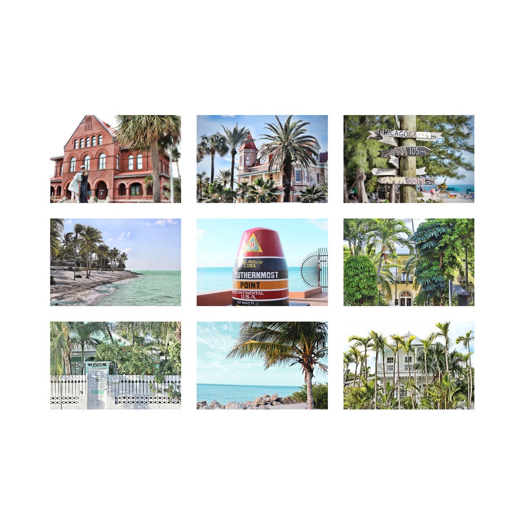 Key West Wall Art Key West Florida Florida Keys Set of 9 Etsy