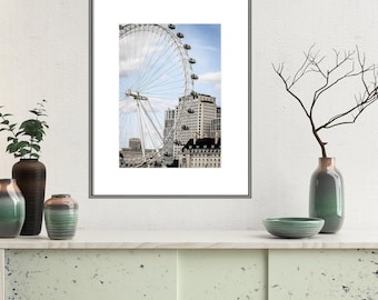 London Eye Photography, Thames River View, Observation Wheel Print