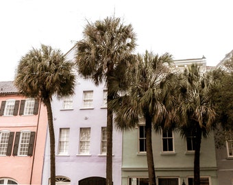 Charleston SC Wall Art: Colorful Rainbow Row Print, Perfect for Low Country Vibes