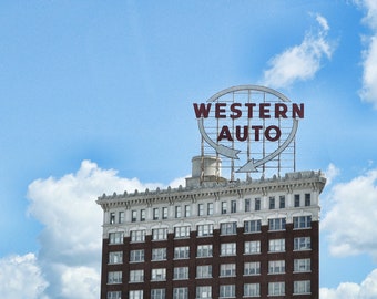 Kansas City Photography, Western Auto Building, Kansas City Wall Art, Kansas City Landmark, Kansas City Print