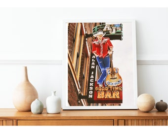 Nashville Print, Nashville Gift,  Nashville Wall Art, Alan Jackson Bar