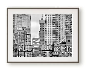 Chicago Print, Fulton Market Square, Chicago Architecture, Chicago West Loop
