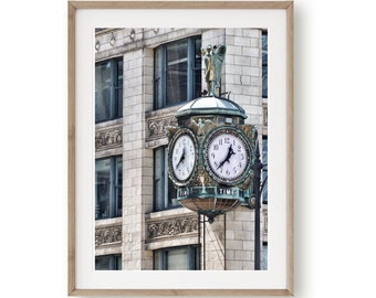 Chicago Photography, Signature Chicago Clock Photography, Wacker Drive Photography, Chicago Wall Art