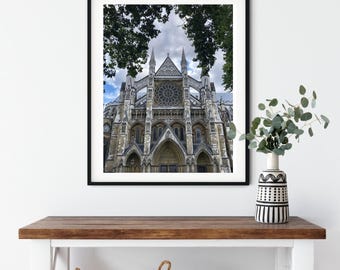 Westminster Abbey London Photography Print, Gothic Revival Wall Art