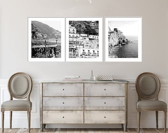 Amalfi Coast Photography, Italian Beach Wall Art, Positano Streets, Cliffside Architecture Photographs