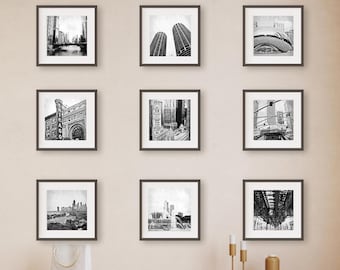 Chicago Wall Art, Chicago Photography, Chicago Art, Chicago Print, Set of 9 Prints