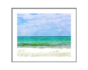 Beach Photography, 30A Florida, Beach Waves Watercolor Photography, Beach House Decor, Beach Artwork