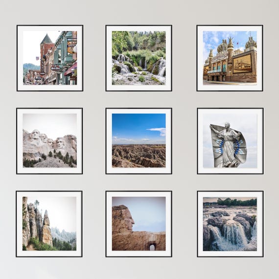 South Dakota Photography Print Set: Mount Rushmore, Badlands, Custer State Park