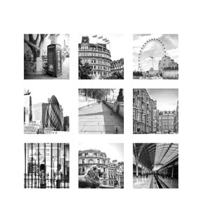 London Wall Art, London Photography, London Photo, Set of 9 Prints