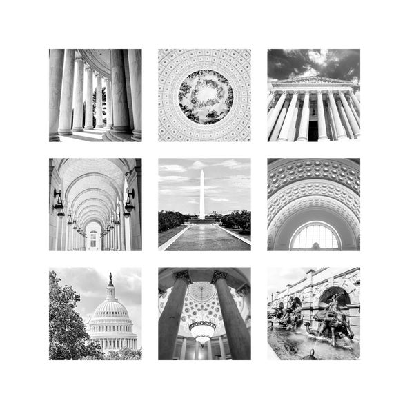 SALE:  Washington DC Print Set - Stunning Cityscape Photography - Set of Nine Prints Including Capitol and Washington Monument