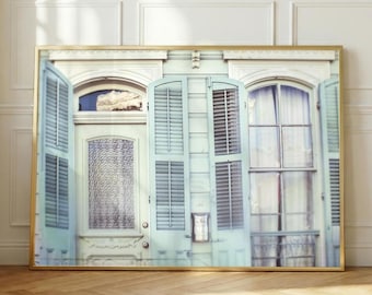 French Quarter Photograph: New Orleans Green Shutters Architecture