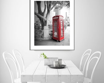 Red Phone Booth London Photography: Iconic British Wall Art