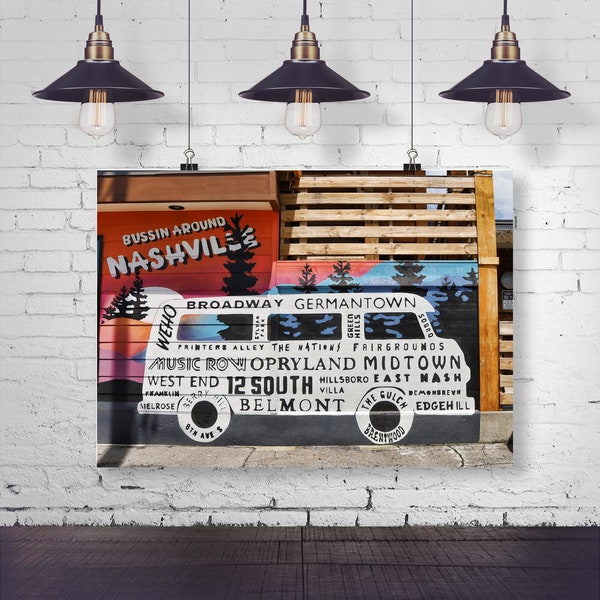 Nashville Mural Wall Art Etsy